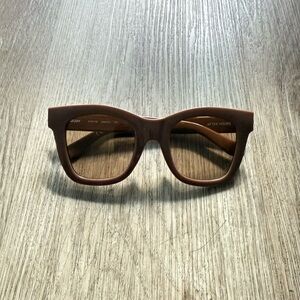 quay australia after hours tan overszied square statement sunglasses eyewear NEW